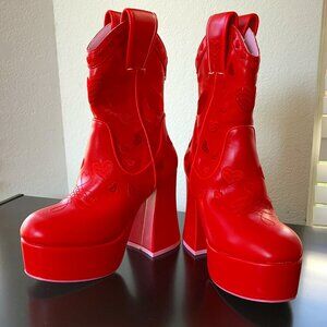 NEW Dolls Kill Sugar Thrillz Follow the Sunset Cowboy Boots Size 5 MSRP $109